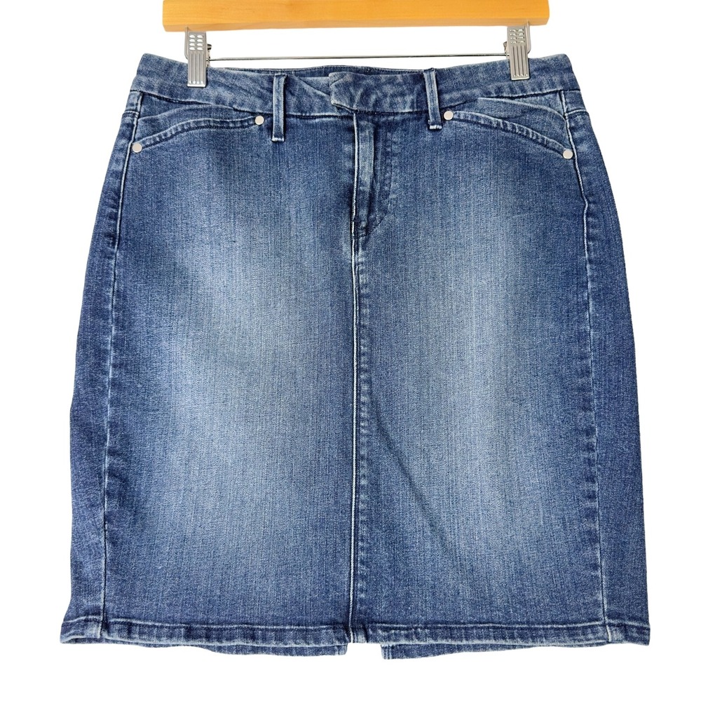 Levi's Womens Denim Pencil Skirt Size 29 Stretch Blue Knee Length 31"